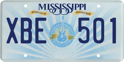 MS license plate XBE501