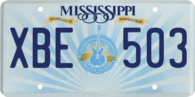 MS license plate XBE503