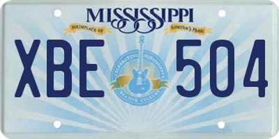 MS license plate XBE504