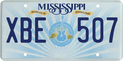 MS license plate XBE507