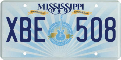 MS license plate XBE508