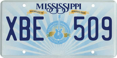 MS license plate XBE509