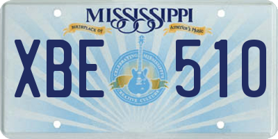 MS license plate XBE510