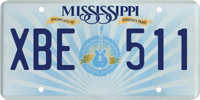 MS license plate XBE511
