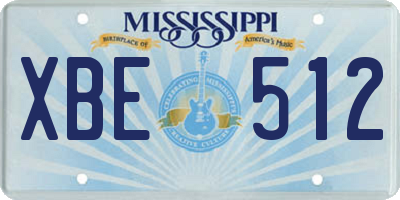MS license plate XBE512