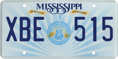 MS license plate XBE515
