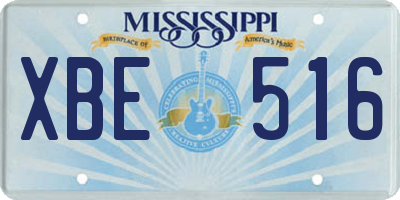 MS license plate XBE516