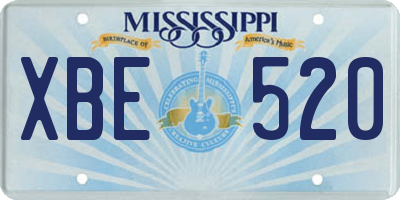 MS license plate XBE520