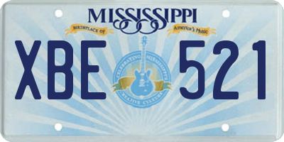 MS license plate XBE521