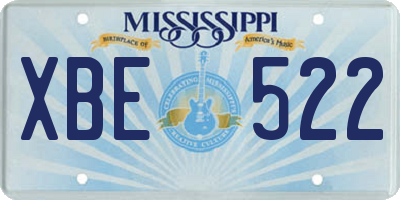 MS license plate XBE522