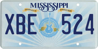 MS license plate XBE524