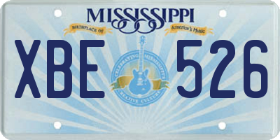 MS license plate XBE526