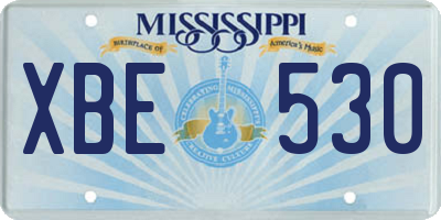 MS license plate XBE530