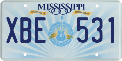 MS license plate XBE531