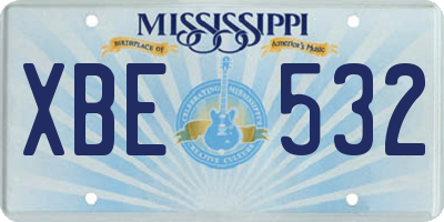MS license plate XBE532