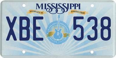 MS license plate XBE538
