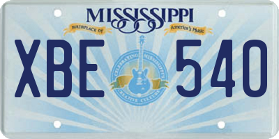 MS license plate XBE540