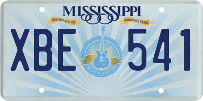 MS license plate XBE541