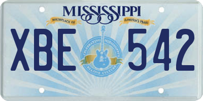 MS license plate XBE542