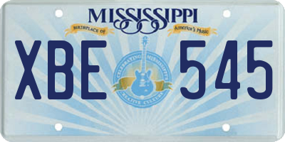 MS license plate XBE545