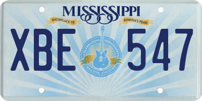 MS license plate XBE547