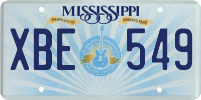 MS license plate XBE549