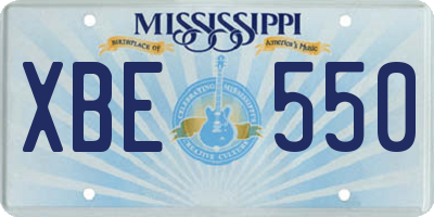 MS license plate XBE550