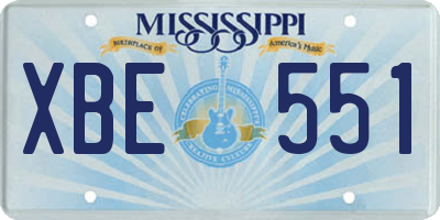 MS license plate XBE551