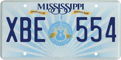 MS license plate XBE554