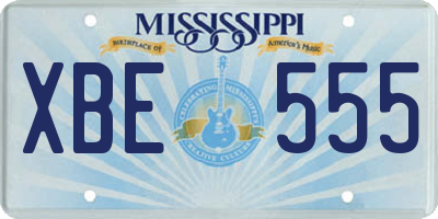 MS license plate XBE555