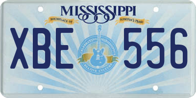 MS license plate XBE556