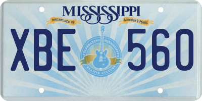 MS license plate XBE560