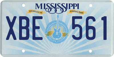 MS license plate XBE561