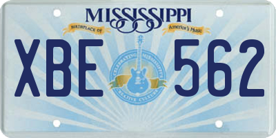 MS license plate XBE562