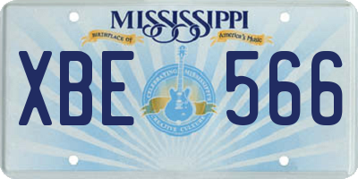 MS license plate XBE566