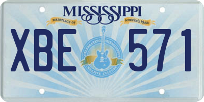 MS license plate XBE571