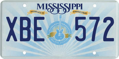 MS license plate XBE572