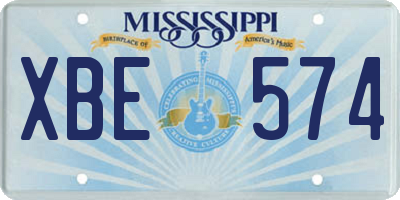 MS license plate XBE574