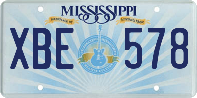 MS license plate XBE578