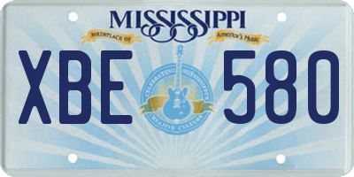 MS license plate XBE580