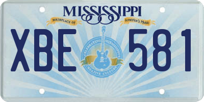 MS license plate XBE581