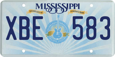 MS license plate XBE583
