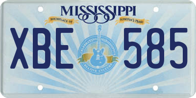 MS license plate XBE585