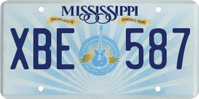 MS license plate XBE587