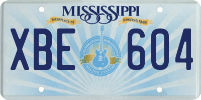 MS license plate XBE604