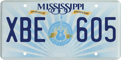 MS license plate XBE605