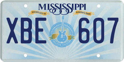 MS license plate XBE607