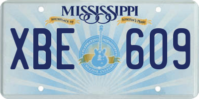 MS license plate XBE609