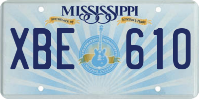 MS license plate XBE610