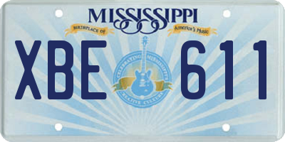 MS license plate XBE611